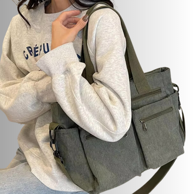 Freya™ | Urban Cord Olkalaukku – Tyylikäs, Käytännöllinen ja Valmis Kaikkeen