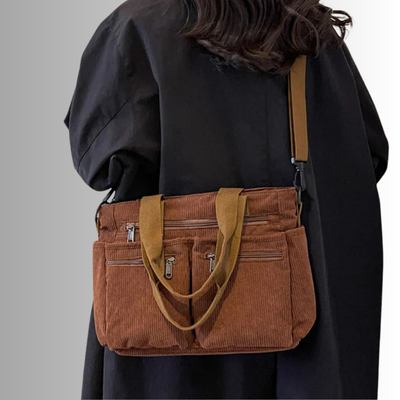 Freya™ | Urban Cord Olkalaukku – Tyylikäs, Käytännöllinen ja Valmis Kaikkeen