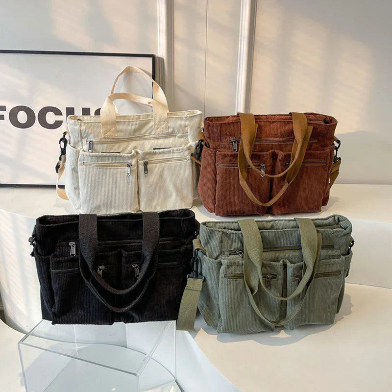 Freya™ | Urban Cord Olkalaukku – Tyylikäs, Käytännöllinen ja Valmis Kaikkeen