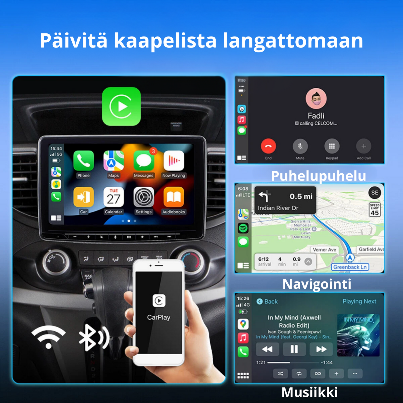🚗 DriveMate™ | 2-in-1 Langaton CarPlay & Android Auto -sovitin