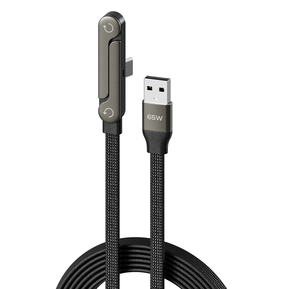 Musta / USB-A to USB-C(65W) / 1.5m/4.9ft